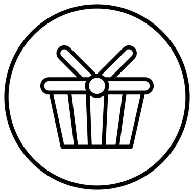 Sepet Vektörü Simgesi Tasarım İllüstrasyonu