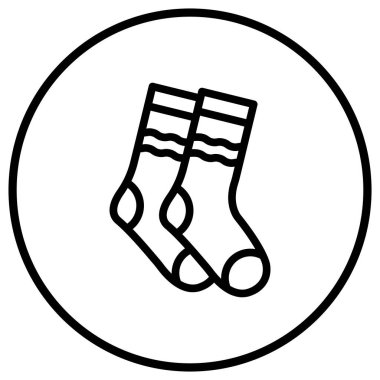 Çorap Vektörü Simgesi Tasarımı Çizimi
