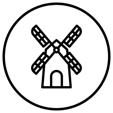 Değirmen Vektörü Simgesi Tasarım İllüstrasyonu