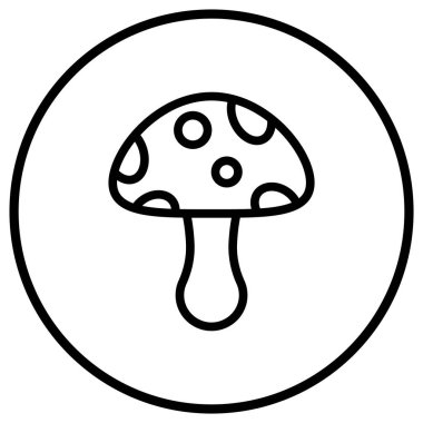 Mantar Vektörü Simgesi Tasarım İllüstrasyonu