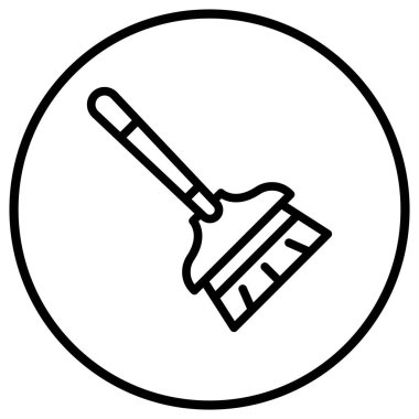 Süpürge Vektör Simgesi Tasarım İllüstrasyonu