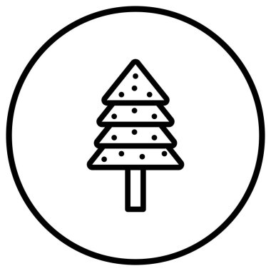 Çam Ağacı Vektör Simgesi Tasarım Çizimi