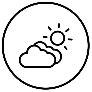 Bulutlu Vektör Simgesi Tasarım İllüstrasyonu