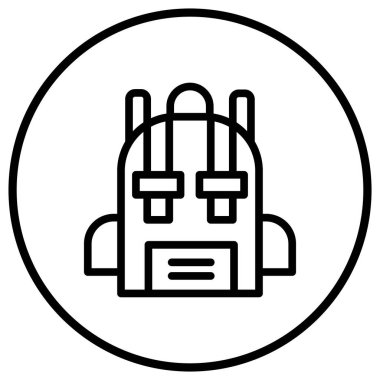 Bagpack Vektör Simgesi Tasarım İllüstrasyonu