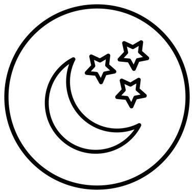 Ay Vektörü simgesi tasarımı illüstrasyonu