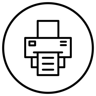 Yazıcı Vektör Simgesi Tasarım İllüstrasyonu