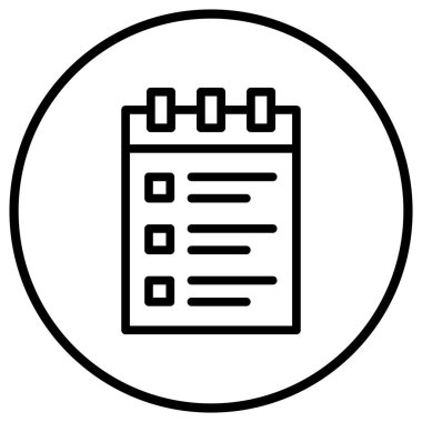 Not Defteri Vektör Simgesi Tasarım İllüstrasyonu