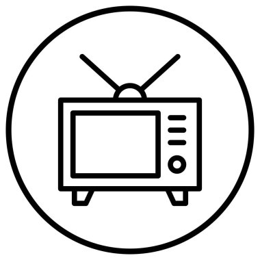Televizyon Vektörü Simgesi Tasarım İllüstrasyonu