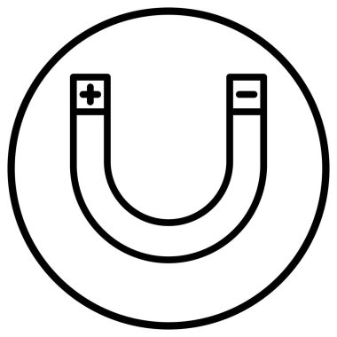 Magnet Vektör Simgesi Tasarım Çizimi