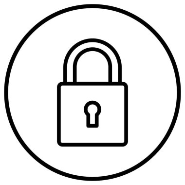 Kilitli Vektör Simgesi Tasarım İllüstrasyonu