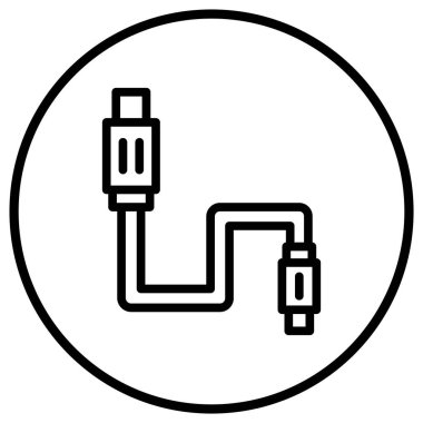 Kablo Vektörü Simgesi Tasarım İllüstrasyonu