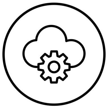 Bulut Hesaplama Vektörü Simgesi Tasarım İllüstrasyonu