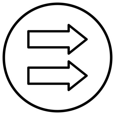 Çifte Ok Vektör Simgesi Tasarım Çizimi