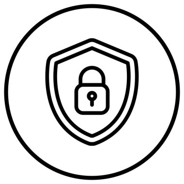 Siber Güvenlik Vektörü Simge Tasarımı İllüstrasyonu