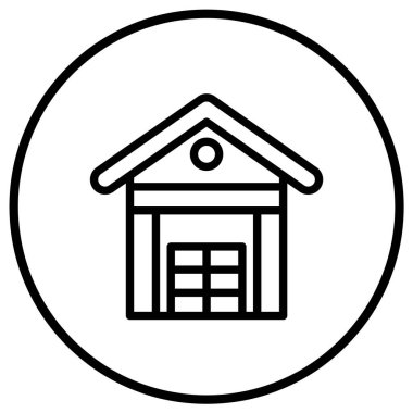 Depo Vektörü Simgesi Tasarım İllüstrasyonu