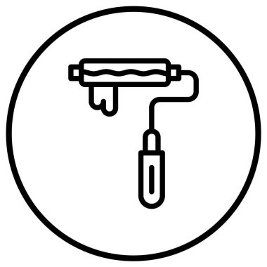Boya Roller Vector Simgesi Tasarım İllüstrasyonu
