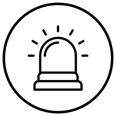 Siren Vektörü Simgesi Tasarım Çizimi