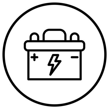 Pil Vektörü Simgesi Tasarım Çizimi