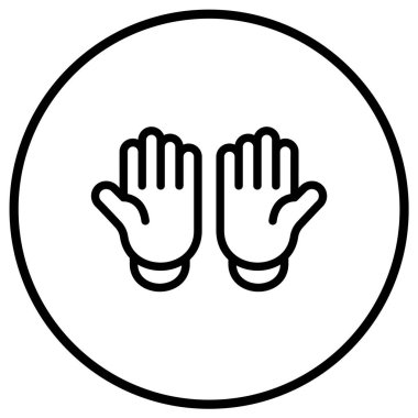 Eldiven Vektörü Simgesi Tasarım Çizimi