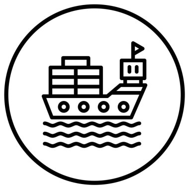 Kargo gemisi Vektör Simgesi Tasarım İllüstrasyonu