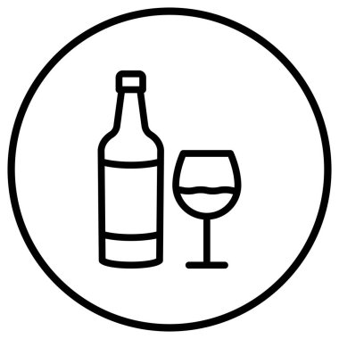 Şarap şişesi Vektör Simgesi Tasarım İllüstrasyonu