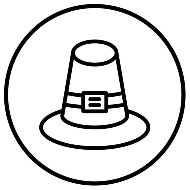 Pilgrim Vektör Simgesi Tasarım Çizimi