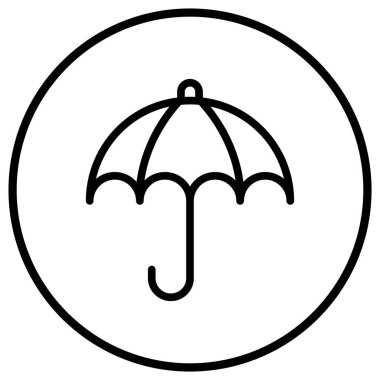 Şemsiye Vektör Simgesi Tasarım İllüstrasyonu