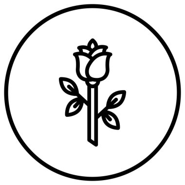 Çiçek Vektörü Simgesi Tasarım Çizimi