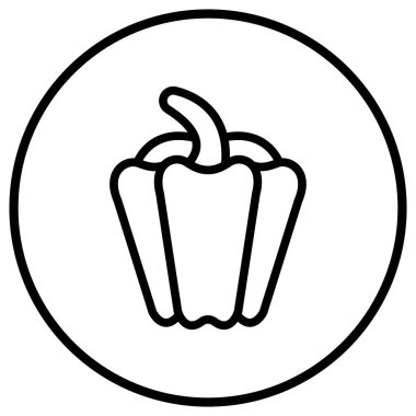 Capsicum Vektör Simgesi Tasarım İllüstrasyonu