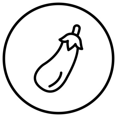 Patlıcan Vektör Simgesi Tasarım İllüstrasyonu