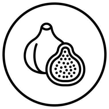 İncir Vektörü Simgesi Tasarım İllüstrasyonu