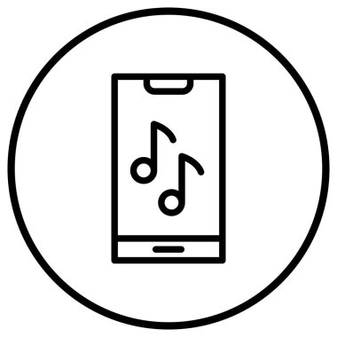 Müzik Vektörü Simgesi Tasarım İllüstrasyonu