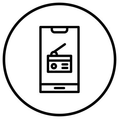 Radyo Vektörü Simgesi Tasarım İllüstrasyonu