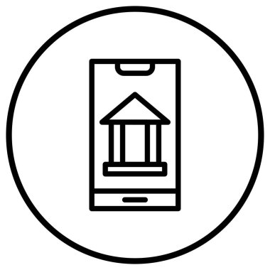 Mobil Bankacılık Vektör Simgesi Tasarım İllüstrasyonu