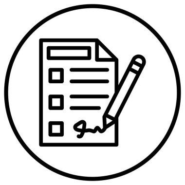 İmza Vektörü Simgesi Tasarım İllüstrasyonu