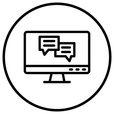 Çevrimiçi sohbet Vektör Simgesi Tasarım İllüstrasyonu