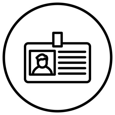 Kimlik kartı Vektör Simgesi Tasarım İllüstrasyonu