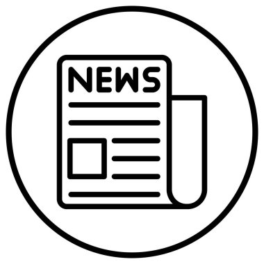 Gazete Vektörü Simgesi Tasarım İllüstrasyonu