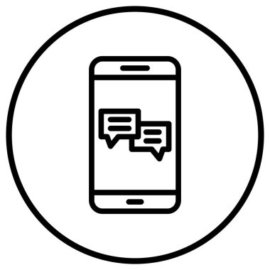 Mobil sohbet Vektör Simgesi Tasarım İllüstrasyonu