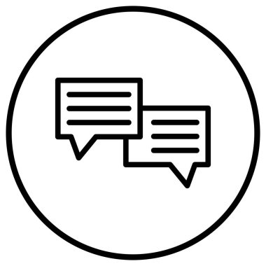 Sohbet Vektörü Simgesi Tasarım İllüstrasyonu