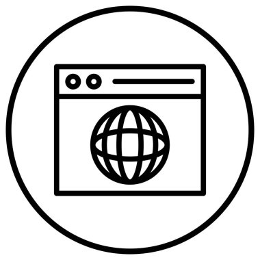 Tarayıcı Vektörü Simgesi Tasarım İllüstrasyonu