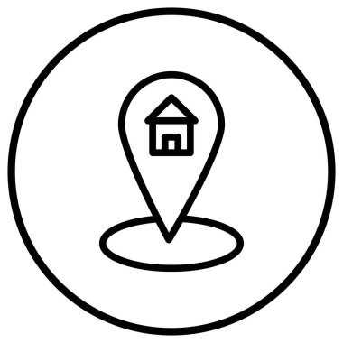 Adres Vektörü Simgesi Tasarım İllüstrasyonu