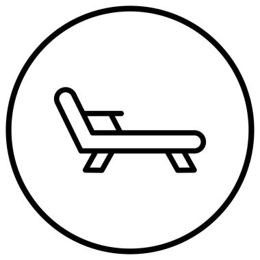 Güverte Sandalyesi Vektör Simgesi Tasarım Çizimi