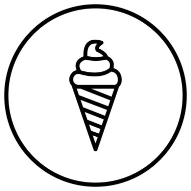 Dondurma Vektör Simgesi Tasarım Çizimi