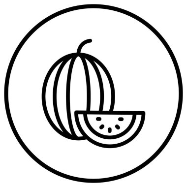 Karpuz Vektör Simgesi Tasarım Çizimi