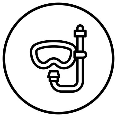 Tüplü dalış Vektör Simgesi Tasarım İllüstrasyonu