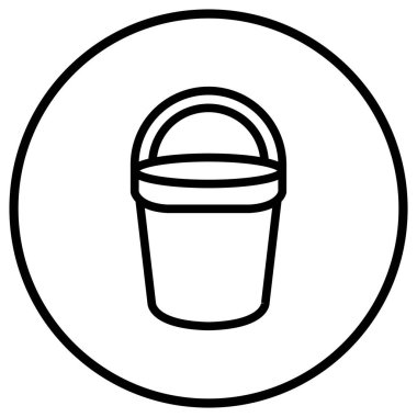 Bucket Vektör Simgesi Tasarım Çizimi