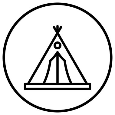 Kamp çadırı Vektör Simgesi Tasarım İllüstrasyonu