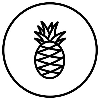 Ananas Vektörü Simgesi Tasarım İllüstrasyonu