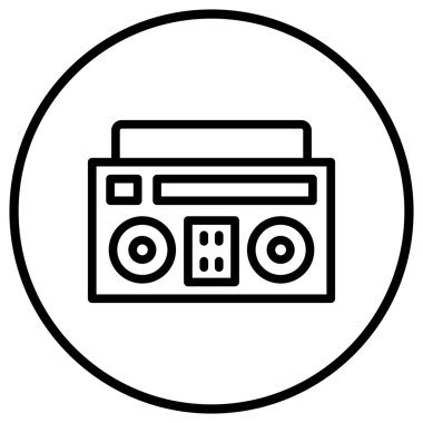 Boombox Vektör Simgesi Tasarım İllüstrasyonu